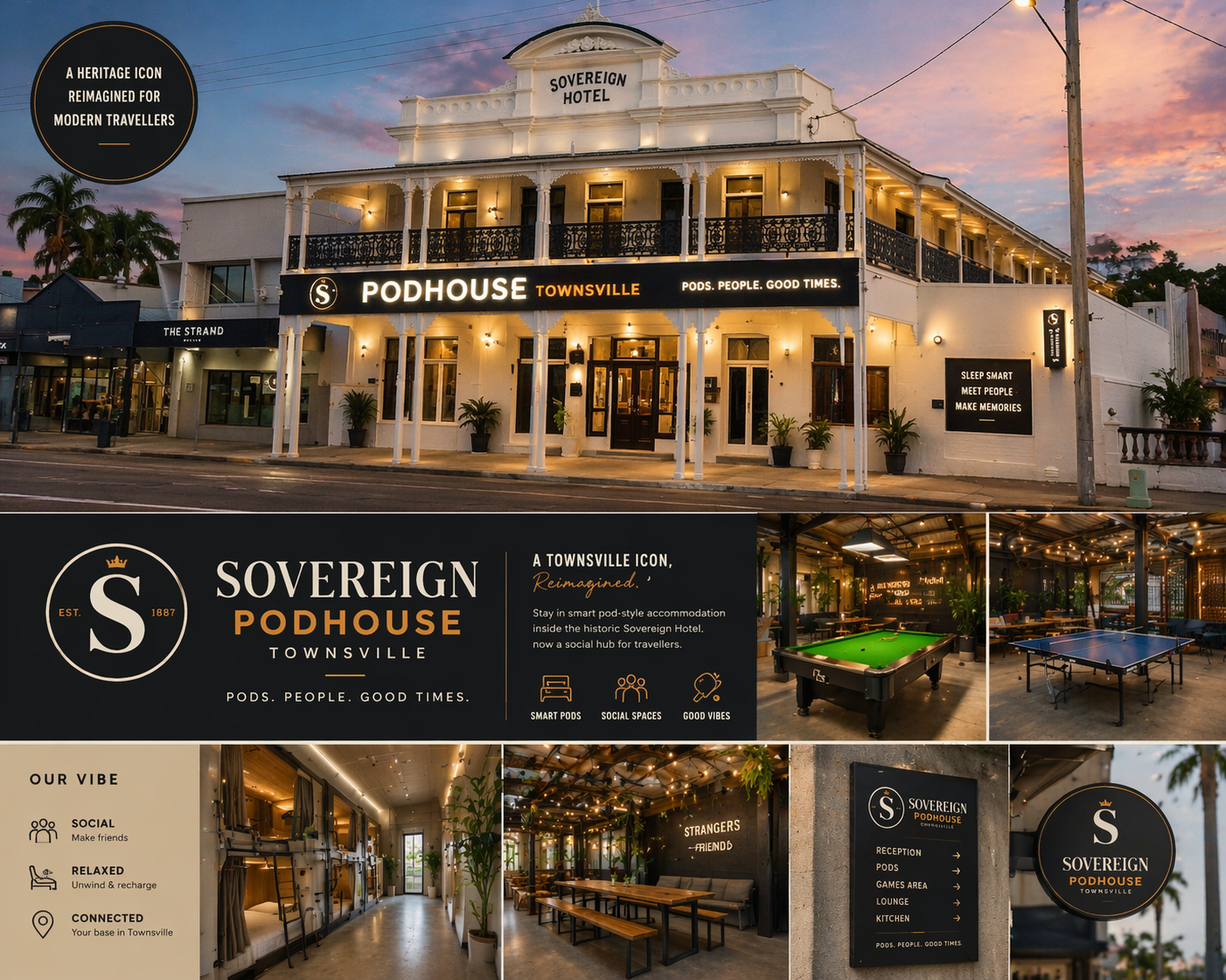 Sovereign Pod House exterior on Flinders Street in Townsville
